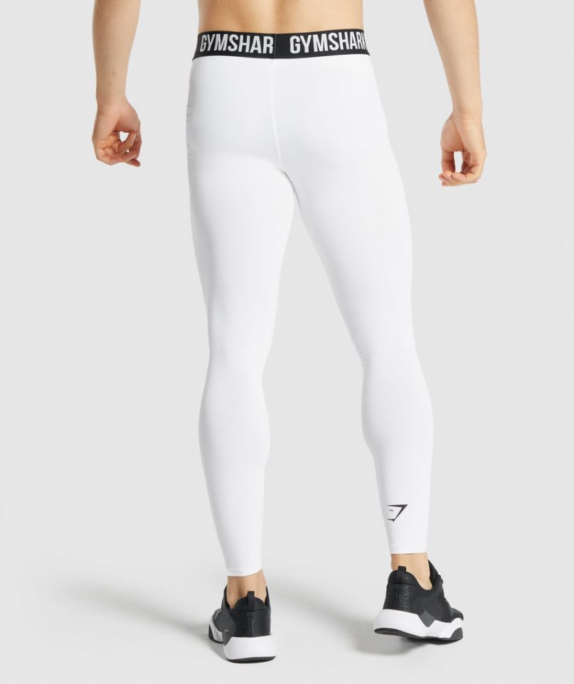 Men's Gymshark Element Baselayer Leggings White | CA 6AD075